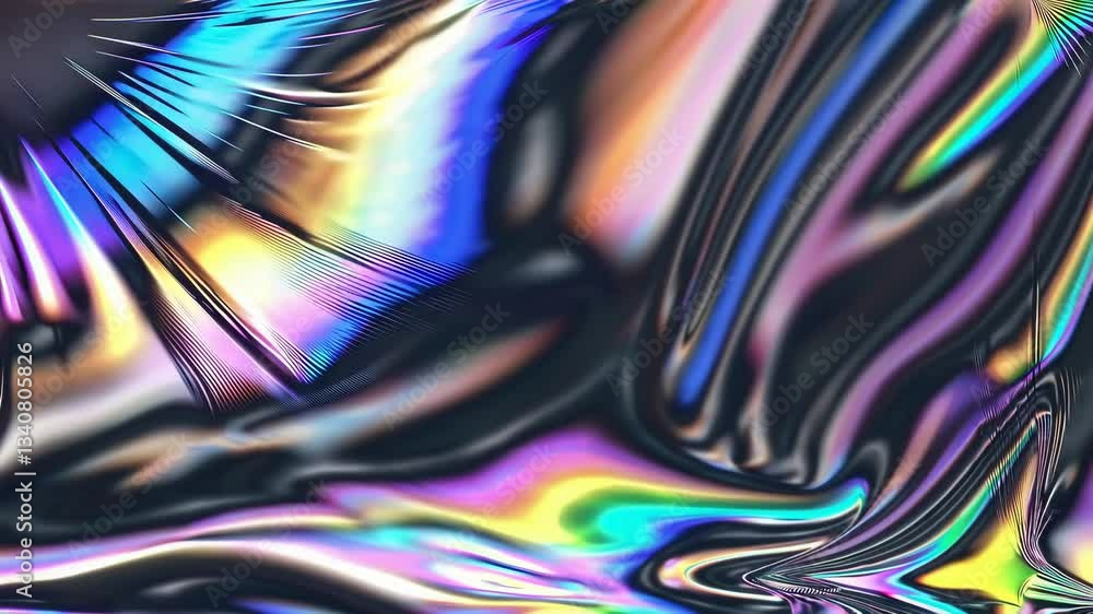 Poster colorful abstract liquid rainbow with swirling patterns, digital wave design