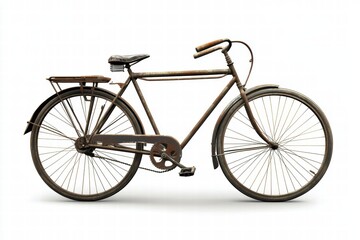 Fototapeta premium An old jengki bicycle isolated on a white background