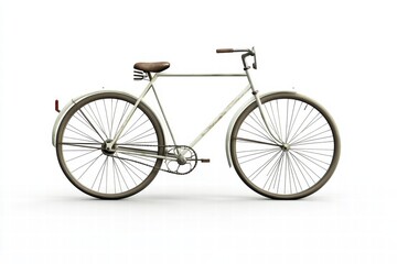 An old jengki bicycle isolated on a white background