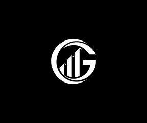 G letter with financial growth clean logo