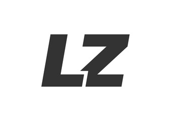LZ Techno Editable Font Logo For Corporate Branding. Bold, Futuristic Design With Unique Typographic Ideas. Minimal Custom Type And Dynamic Letter