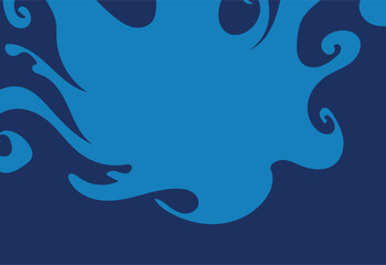 Abstract blue background with swirls and splashes. Vector illustration.