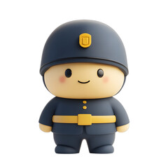 Fototapeta premium Cheerful 3D Rendered Guard Emoji Isolated on White Background