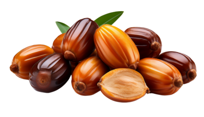 jojoba fruits isolated on transparent background.