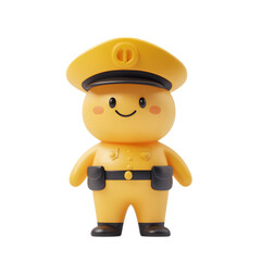 Fototapeta premium Cheerful 3D Rendered Police Guard Emoji Isolated on White Background