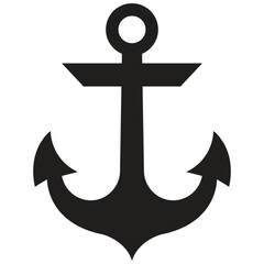 Anchor Silhouette Vector Nautical Marine Symbol  Black Ship Anchor Icon