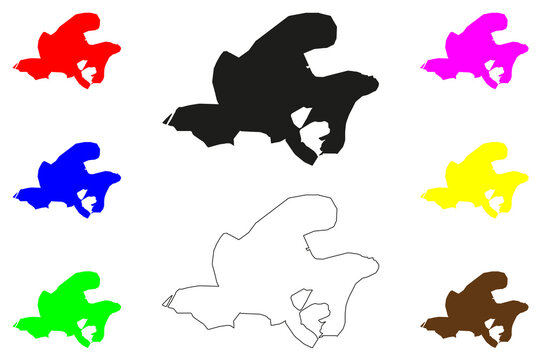 Bhilai Nagar city (Republic of India, State of Chhattisgarh) map vector illustration, scribble sketch Bhilai map