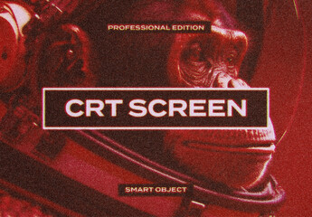 Glitch Screen Display TV CRT VHS Photo Effect Paper Texture Template Mockup Overlay Style