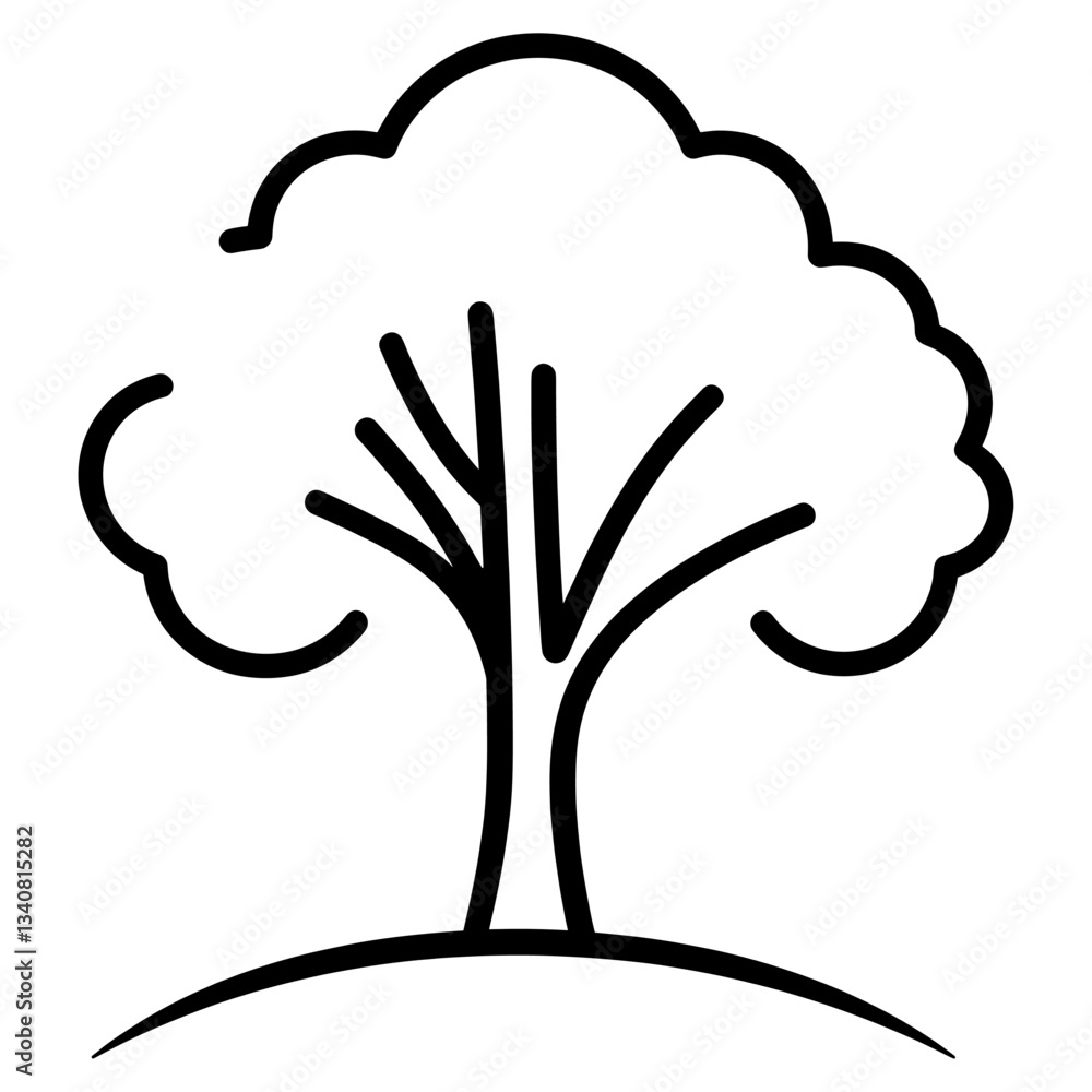 Poster tree art minimalist simple vector