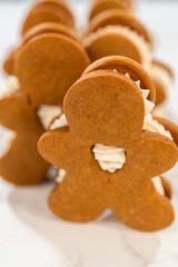 Handcrafted Gingerbread Cookie Sandwiches with Eggnog Buttercream