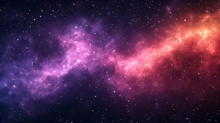 Naklejka premium Colorful Pink Purple And Red Nebula In Space