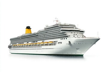 A modern cruise ship and isolated on a white background