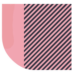 Pink triangle on purple and yellow diagonal striped pattern minimalist stripes design vector