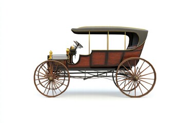 Fototapeta premium A vintage old car isolated on a white background