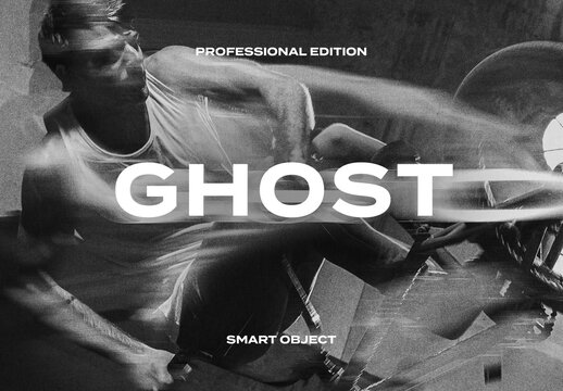 Ghost Phantom Photo Effect Paper Texture Template Mockup Overlay Style