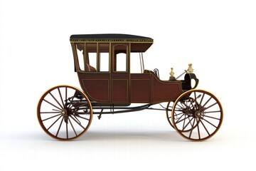 A vintage old car isolated on a white background