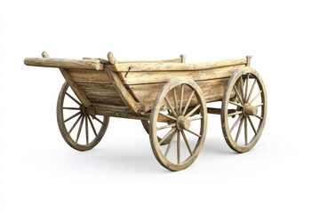 Fototapeta premium A traditional ox cart isolated on a white background, 