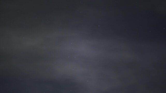 Starry Night Sky: Timelapse with Clouds
