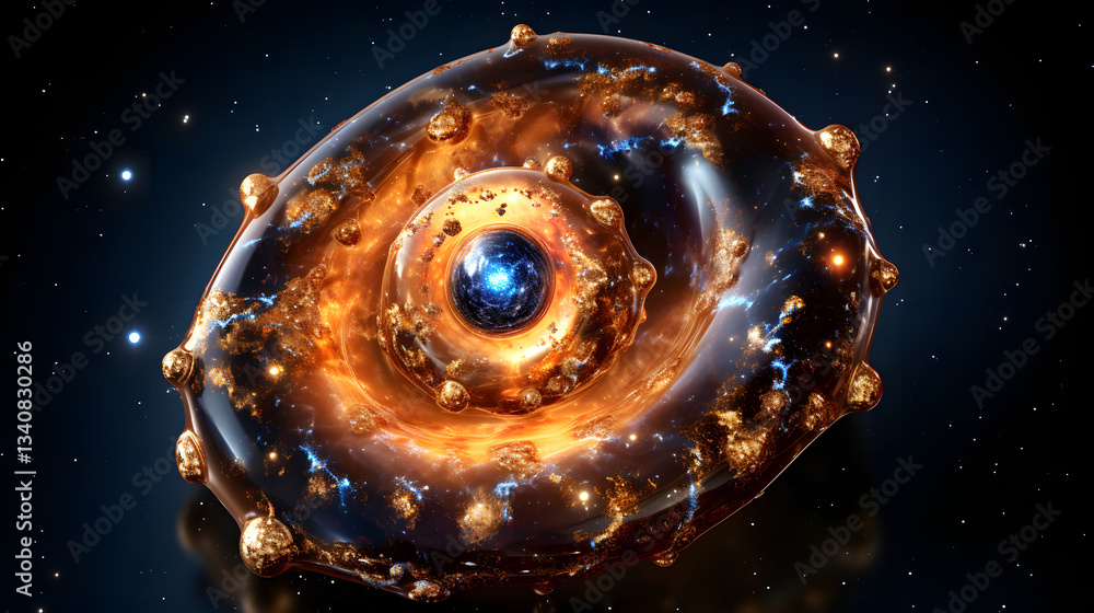 Poster unique spiral shaped object floating in the depths of space capturing the intricacies of cosmic stru