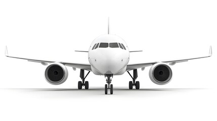 Obraz premium Minimalist white airplane silhouette on a pure white background emphasizing clean lines and modern design aesthetic