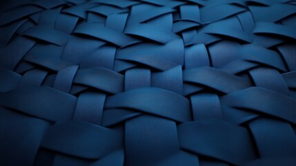 Fototapeta premium A close-up view of a textured, woven pattern in deep blue fabric, showcasing intricate details and a smooth finish, Denim Texture woven seamless.