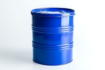 Obraz premium a blue plastic barrel against a white background