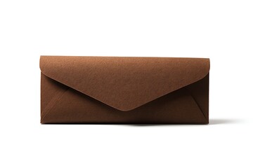 a brown paper envelope lying flat on a white background