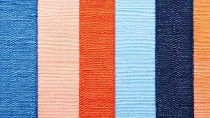Fototapeta premium A vibrant textile pattern featuring horizontal stripes in various colors, showcasing texture and weaving techniques, Denim Texture woven seamless.