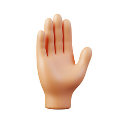 Fototapeta premium Raised Back of 3D Rendered Hand Emoji Isolated on White Background