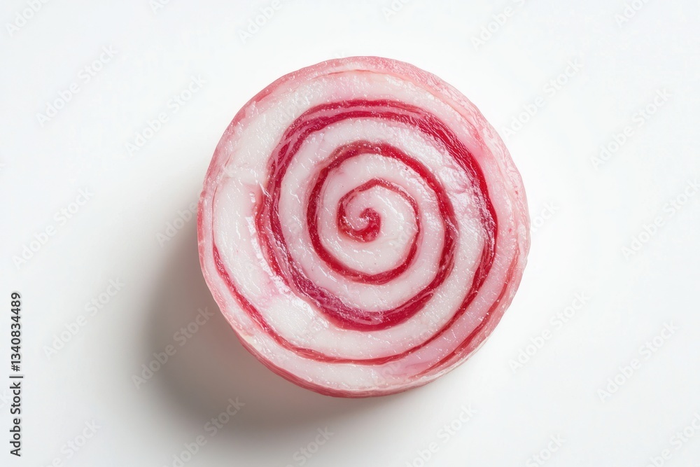 Aufkleber artistic concentric ring pattern of red beet slice isolated on white clean background for stock phot