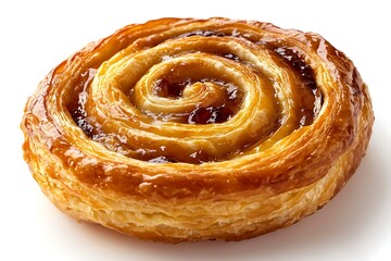 a danish pastry against a white background