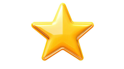 Fototapeta premium Golden star shining on transparent background: perfect for ratings and reviews