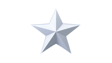 Obraz premium White three-dimensional five-pointed star on transparent background