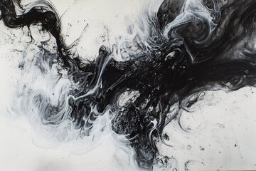 Fototapeta premium Abstract black and white art formation displayed on a gallery wall in a contemporary setting