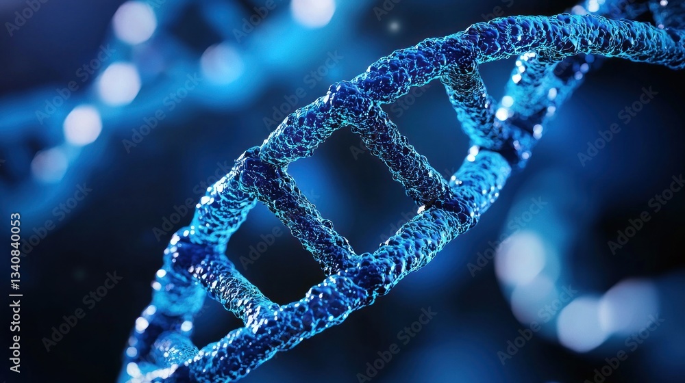 Poster abstract close-up of a dna double helix structure