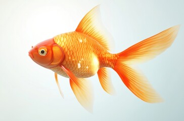 Fototapeta premium 3D elegant goldfish swimming gracefully, minimal
