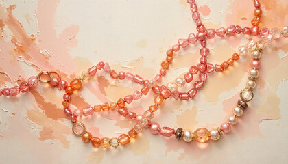 Obraz premium Textured pearl necklace with rich and expressive brushstrokes