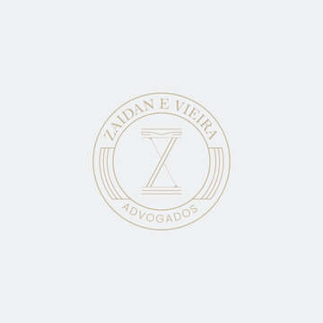Zaidan E Vieira Advogados Law Firm Logo &ndash; Elegant Justice Emblem, Minimalist Balance Scale Design, Professional Legal Branding - Editable Vector