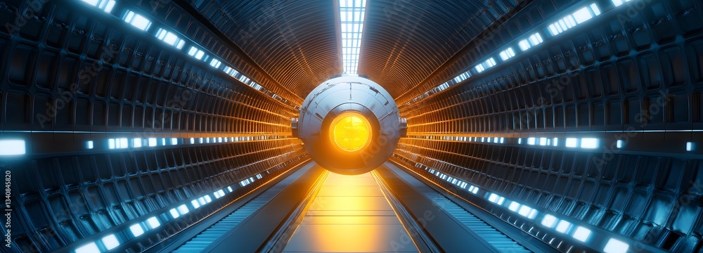 Poster a giant spaceship being assembled inside an advanced zero-gravity orbital dockyard