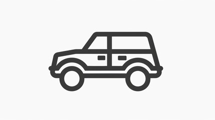 Sleek Car Icon Set Against a Crisp White Background