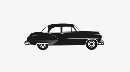 Sleek Car Icon Set Against a Crisp White Background