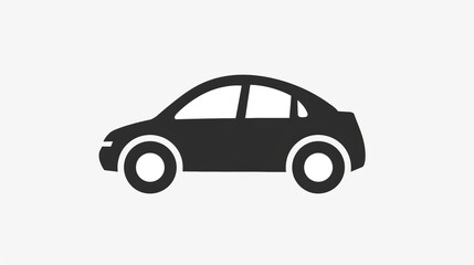 Obraz premium Sleek Car Icon Set Against a Crisp White Background