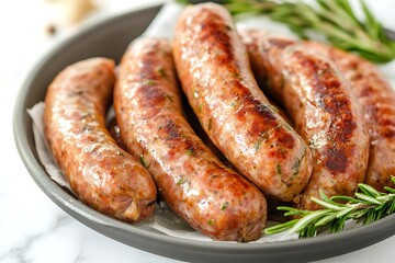 Fototapeta premium Quick and Easy Sausages Cooked to Perfection