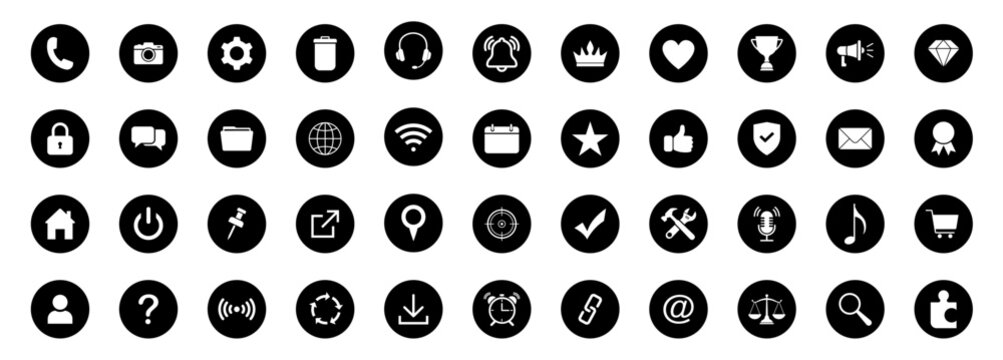 Web icon set. Home, email, address, globe, chat, message, mail, telephone, information, support, search, website, icon. Contact and web icons set. Website set icon vector.
