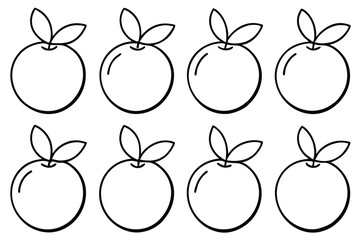  acerola line art illustration ideal for logo and packaging.eps