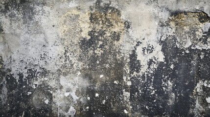Weathered concrete wall surface with mold and different shades of gray