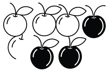 acerola line art illustration for creative design projects.eps