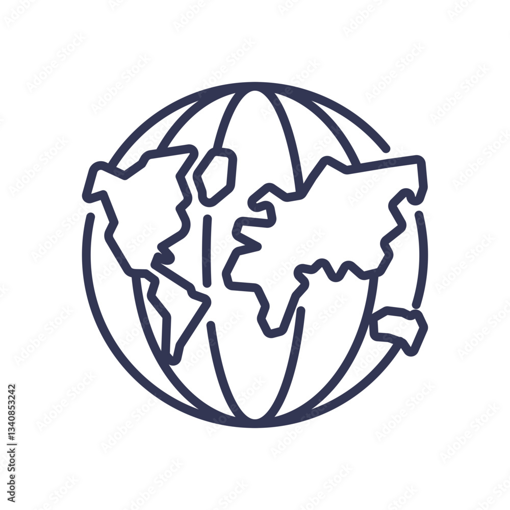 Poster outline of a globe symbolizing global expansion and connectivity.