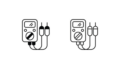 Multimeter icon design with white background stock illustration