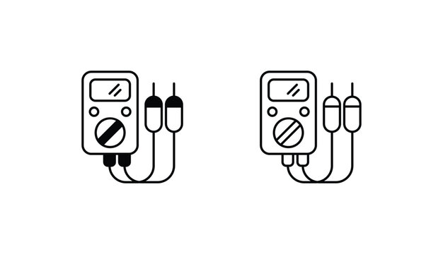 Multimeter icon design with white background stock illustration